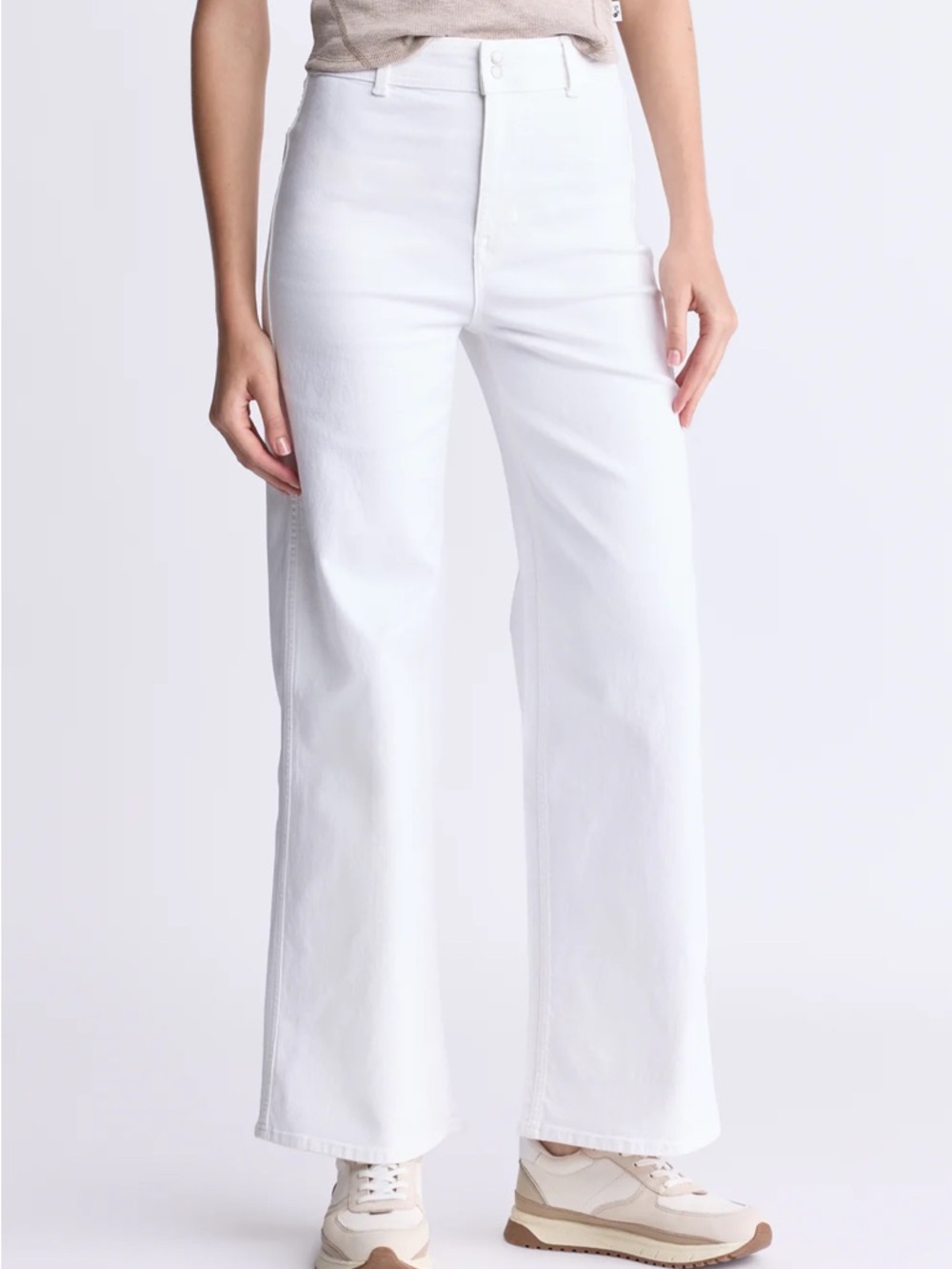 Cloth & Stone Women's High-Rise Wide Leg Jeans - White size 28